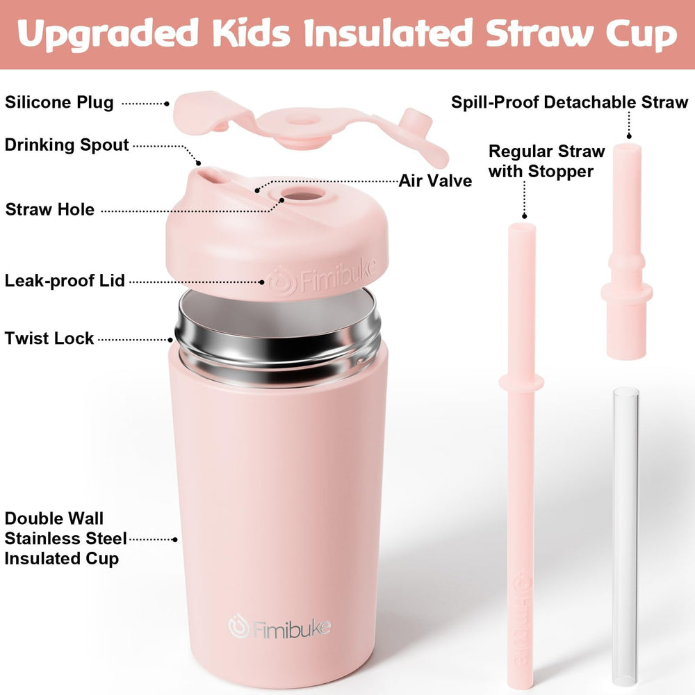 Fimibuke Kids Cups spill-proof straw feature supports mess-free sipping.