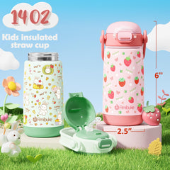 Fimibuke kids water bottle silicone straw for gentle, comfortable sips