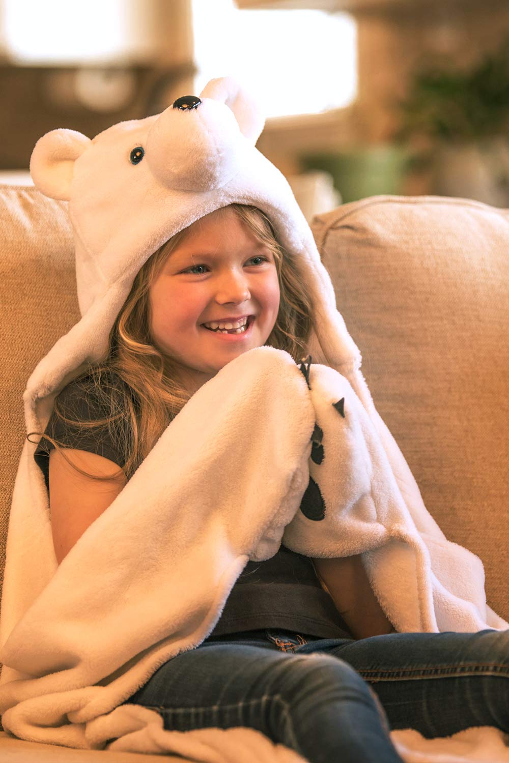 Fin Fun Polar Bear hooded blanket gift packaging ready for gifting.