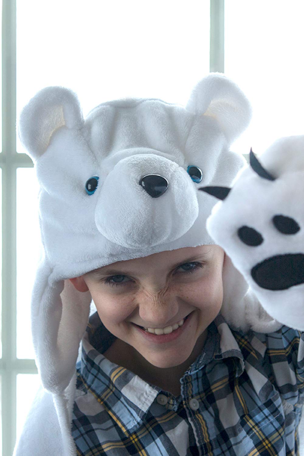 Fin Fun Polar Bear hooded blanket size illustration showing dimensions.