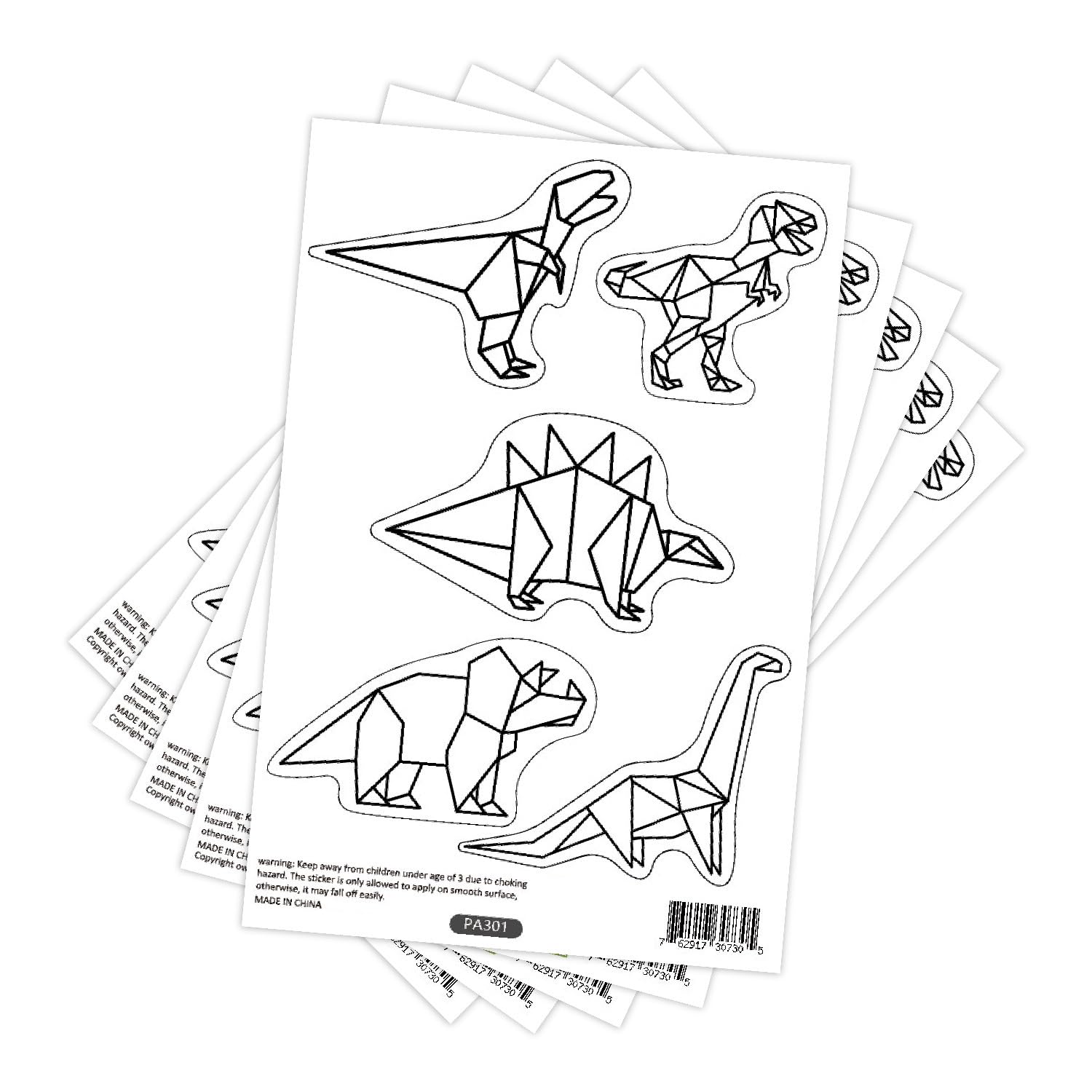 Finduat Geometric Dinosaur wall decal on doors or glass surfaces.