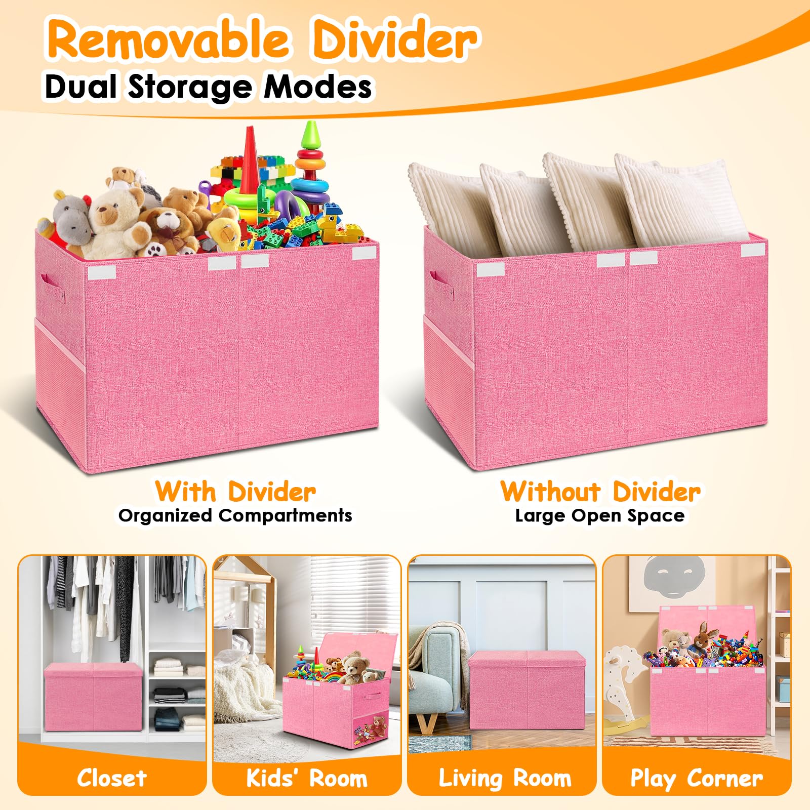 Fineonly dustproof lid protects contents from dust and keeps play areas tidy.