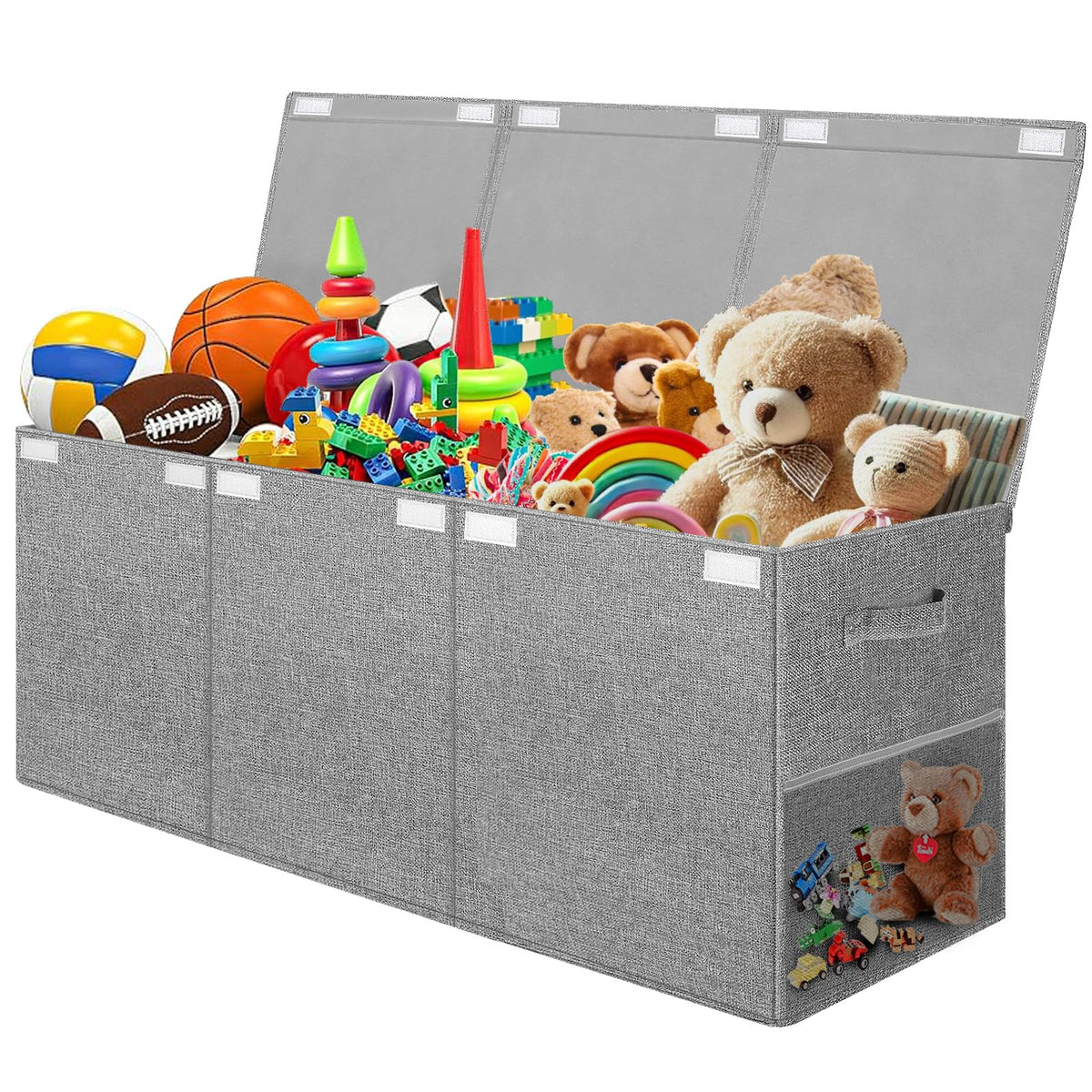 Fineonly extra large toy box lid keeps toys hidden and living spaces tidy.