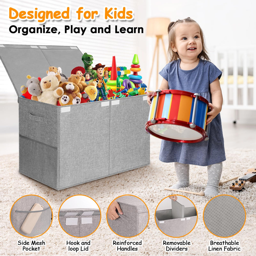 Fineonly storage box with foldable design and removable partition adapts to needs.