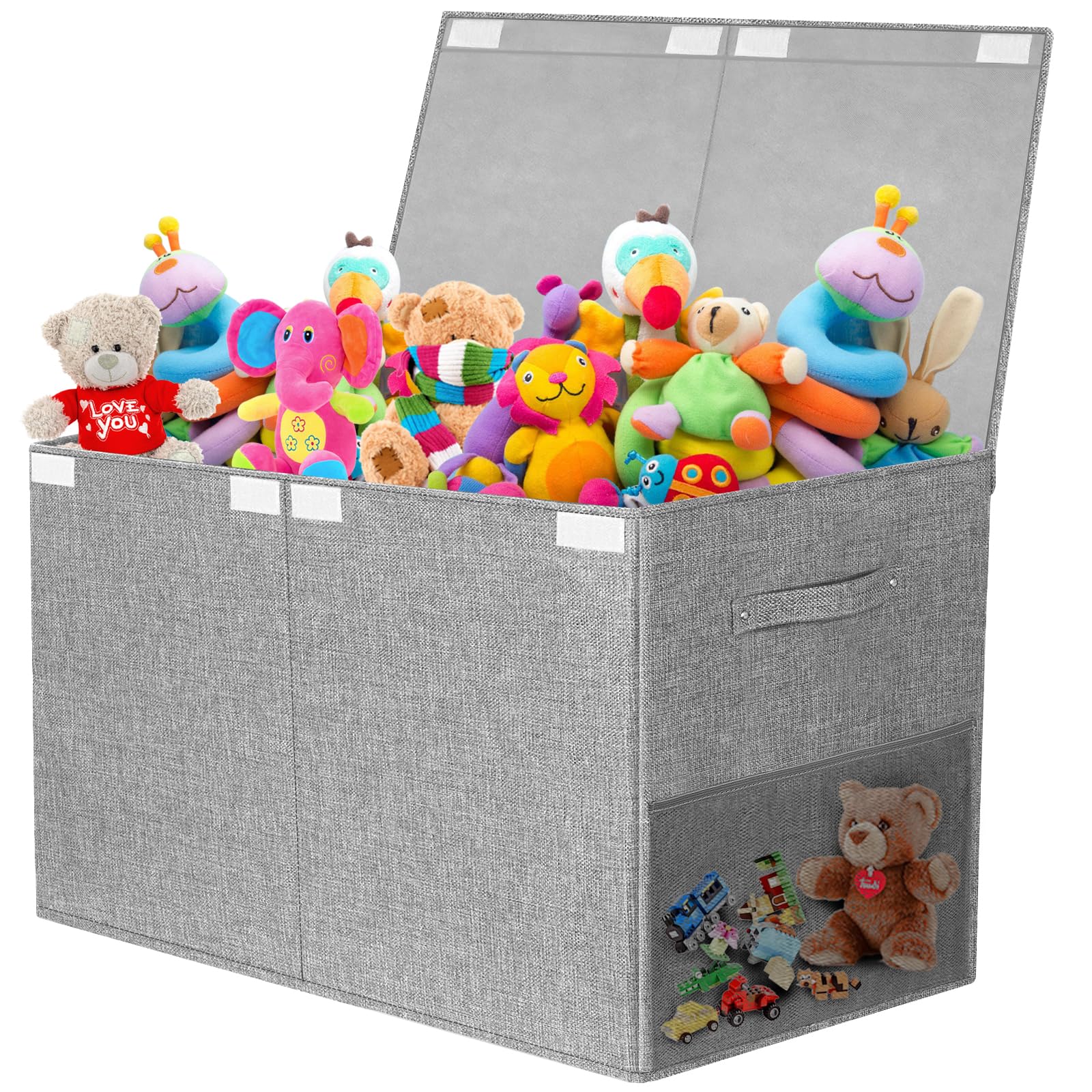 Fineonly large toy storage box with lid keeps dust out and toys organized