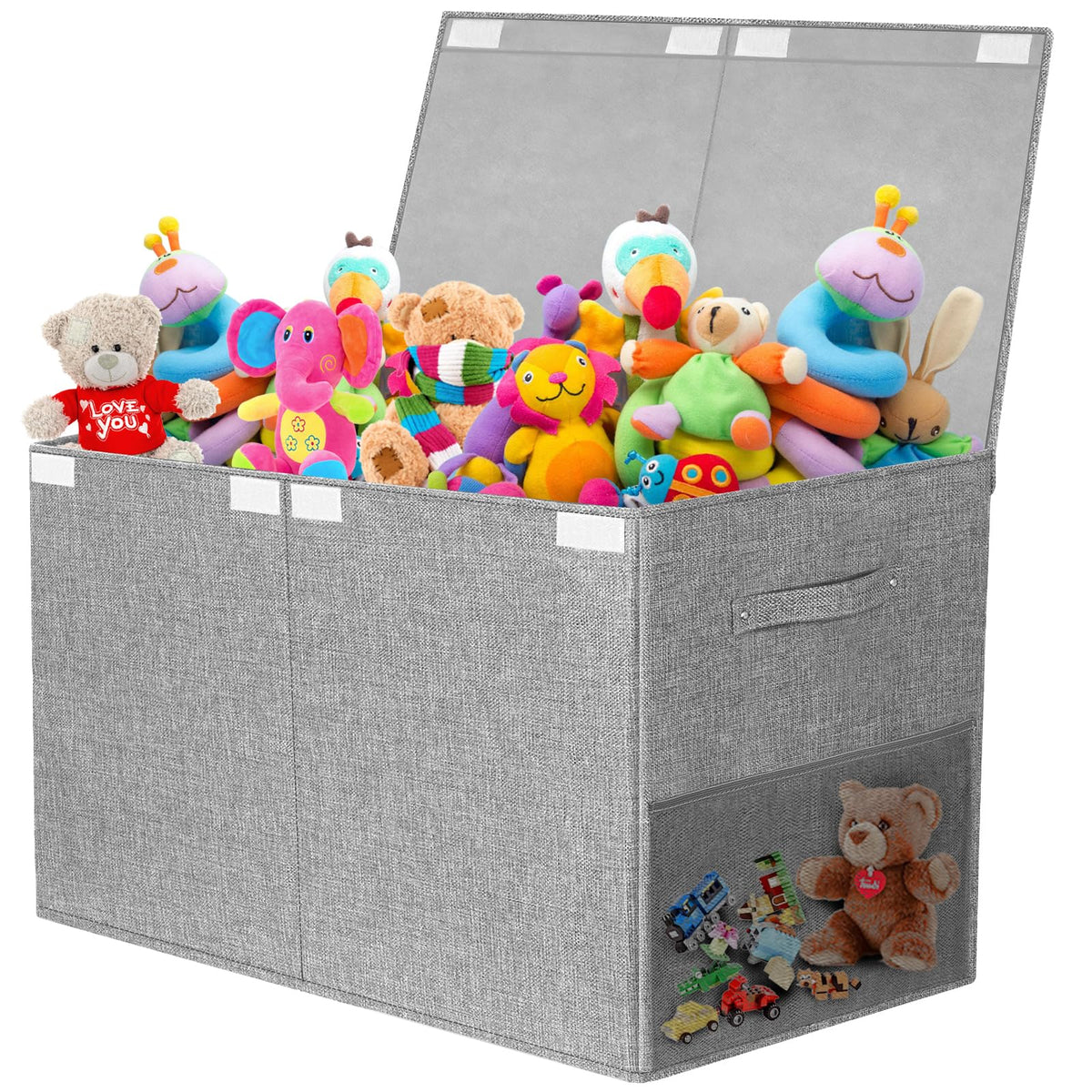 Fineonly large toy storage box with lid keeps dust out and toys organized