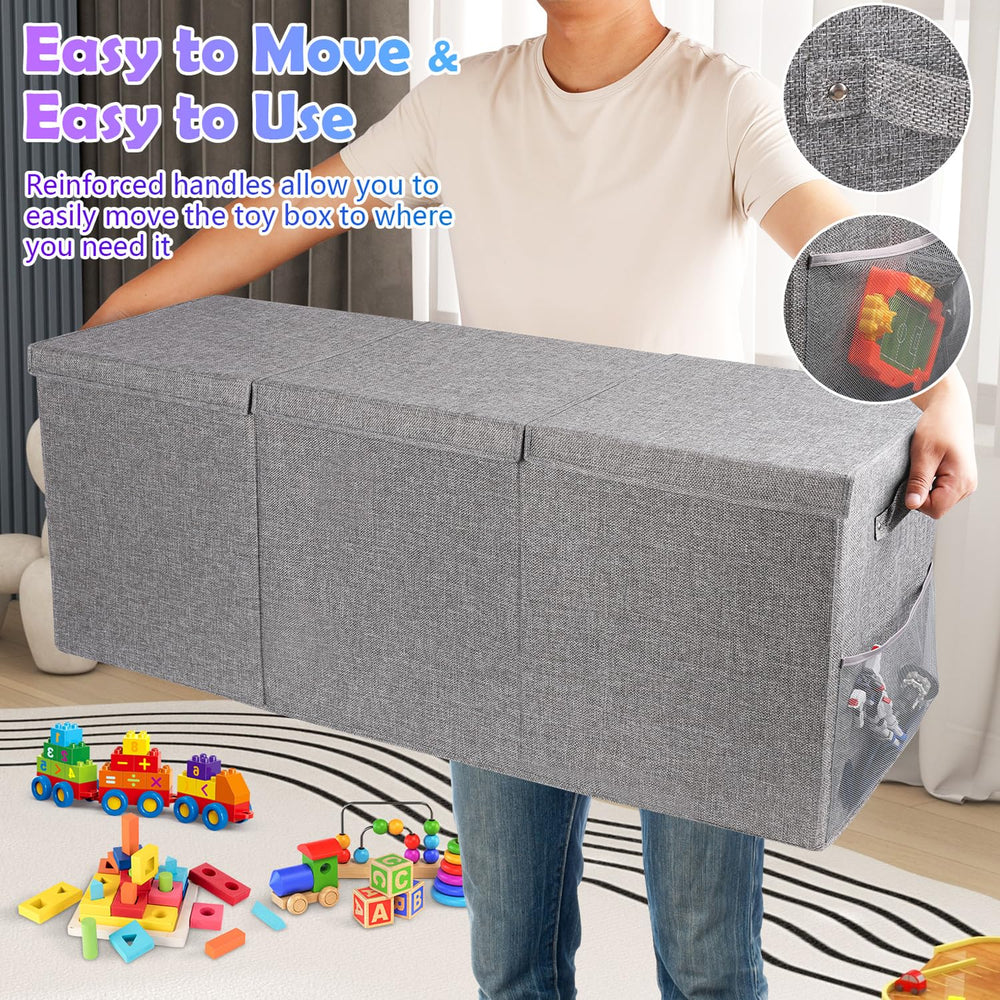 Fineonly toy box full storage helps reduce household clutter.