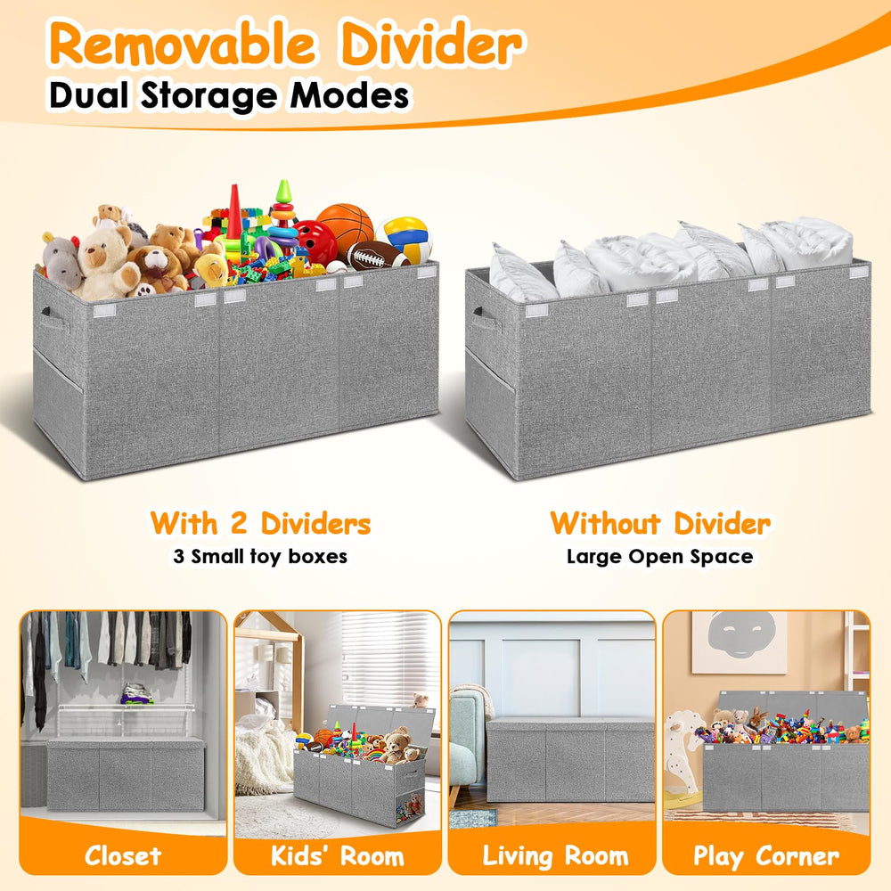 Fineonly toy box rivet-reinforced handles provide secure grip during moving.