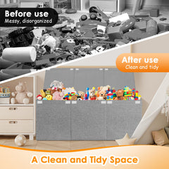 Fineonly toy box with sturdy linen fabric maintains shape under load.