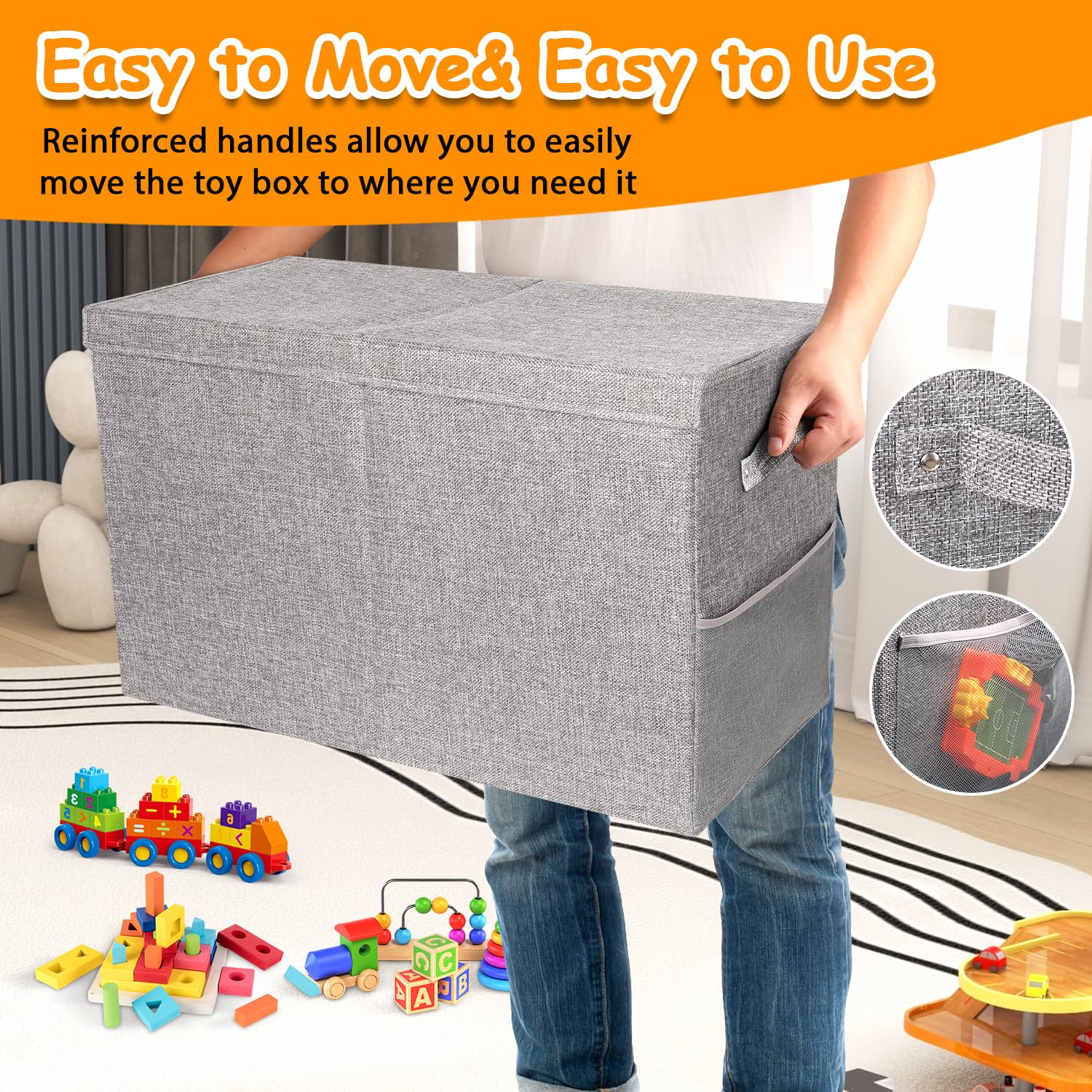 Fineonly versatile toy storage in nursery or living room helps declutter.