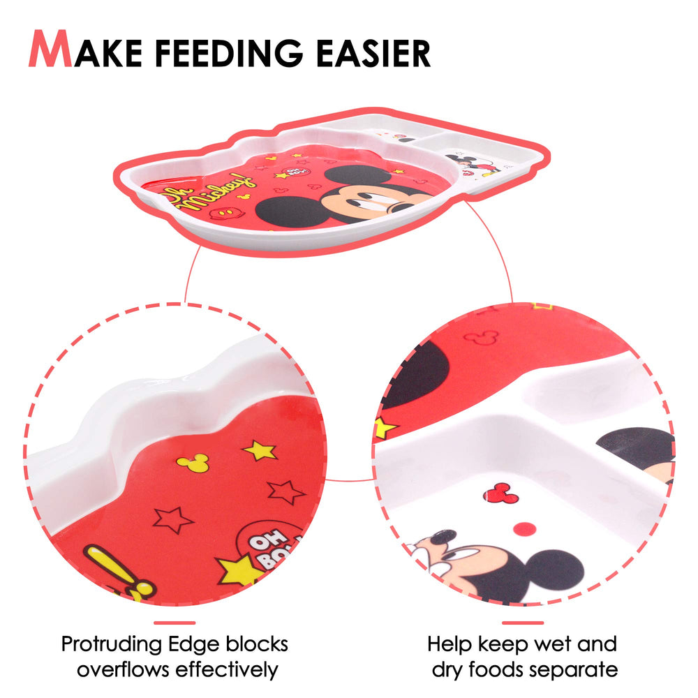 Finex Mickey Polka Dot resin dinnerware set front view.