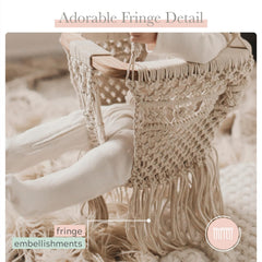 Finn + Emma fringe detail enhances boho charm while keeping baby visually engaged during supervised use.