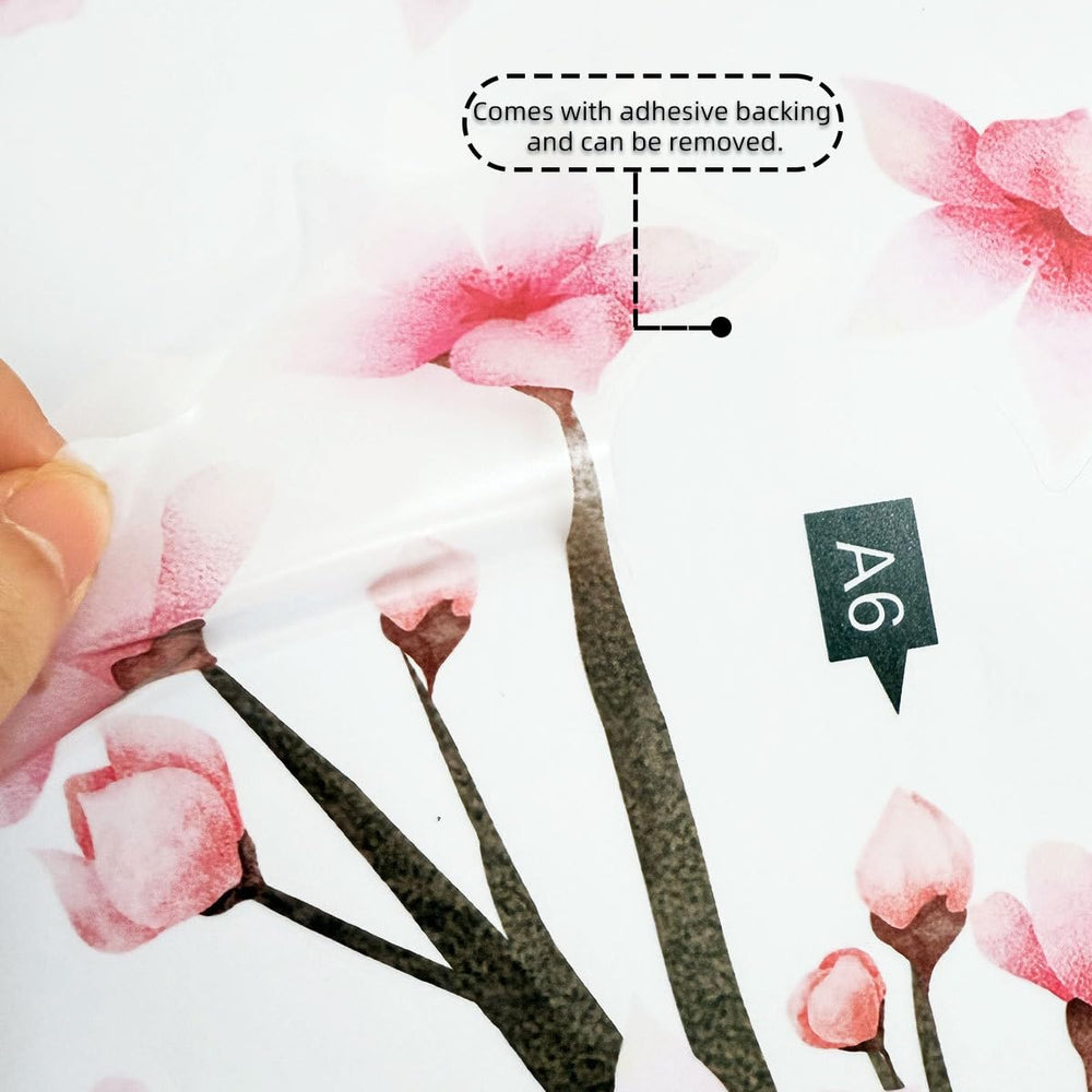 Finpletai large pink blossom tree decor can be adjusted up to 171 by 109 cm.