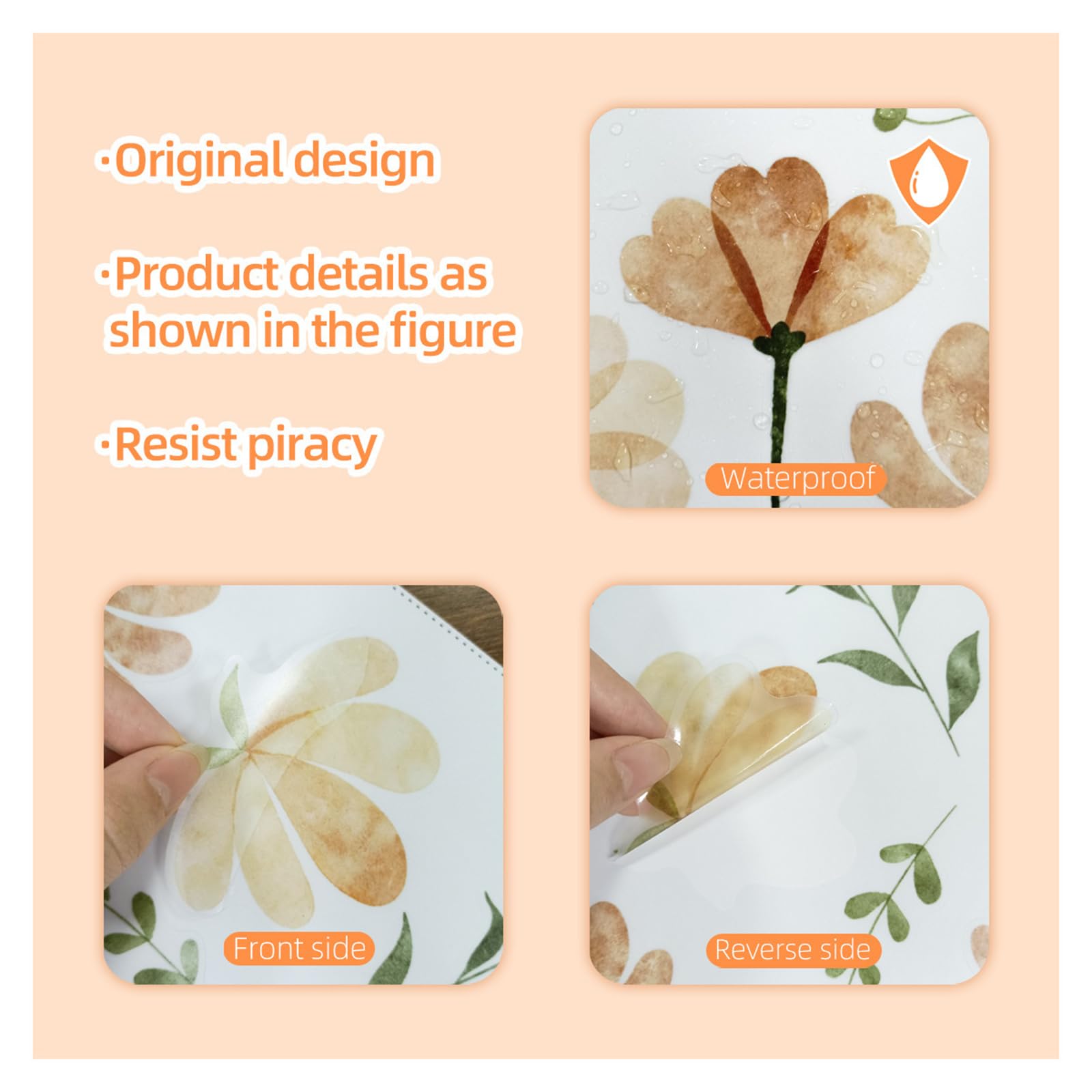 Finpletai nursery flowers wall decor for quick, clean removal.