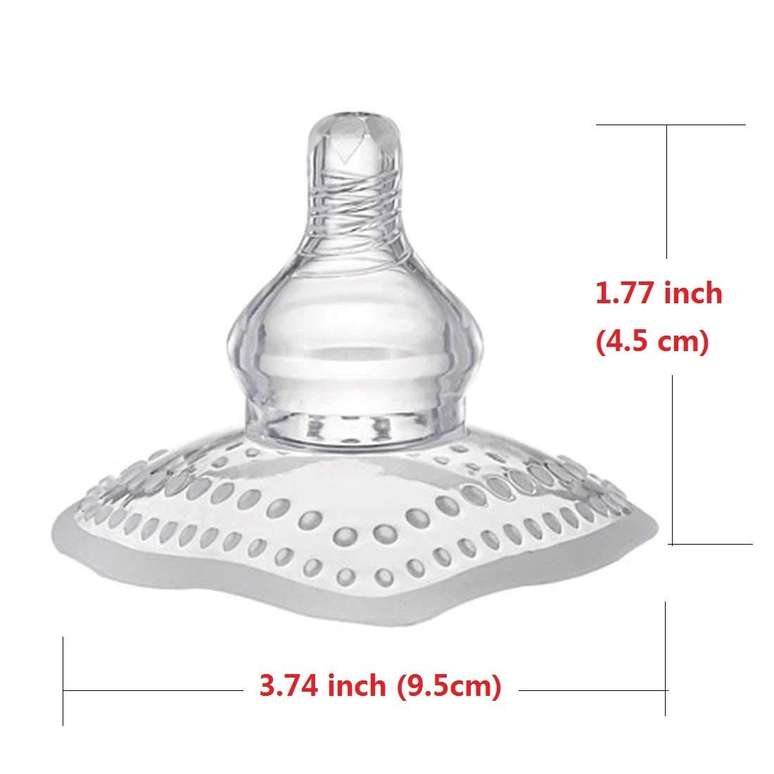 Finever nipple shield triangular petal design aids placement and latch ease.