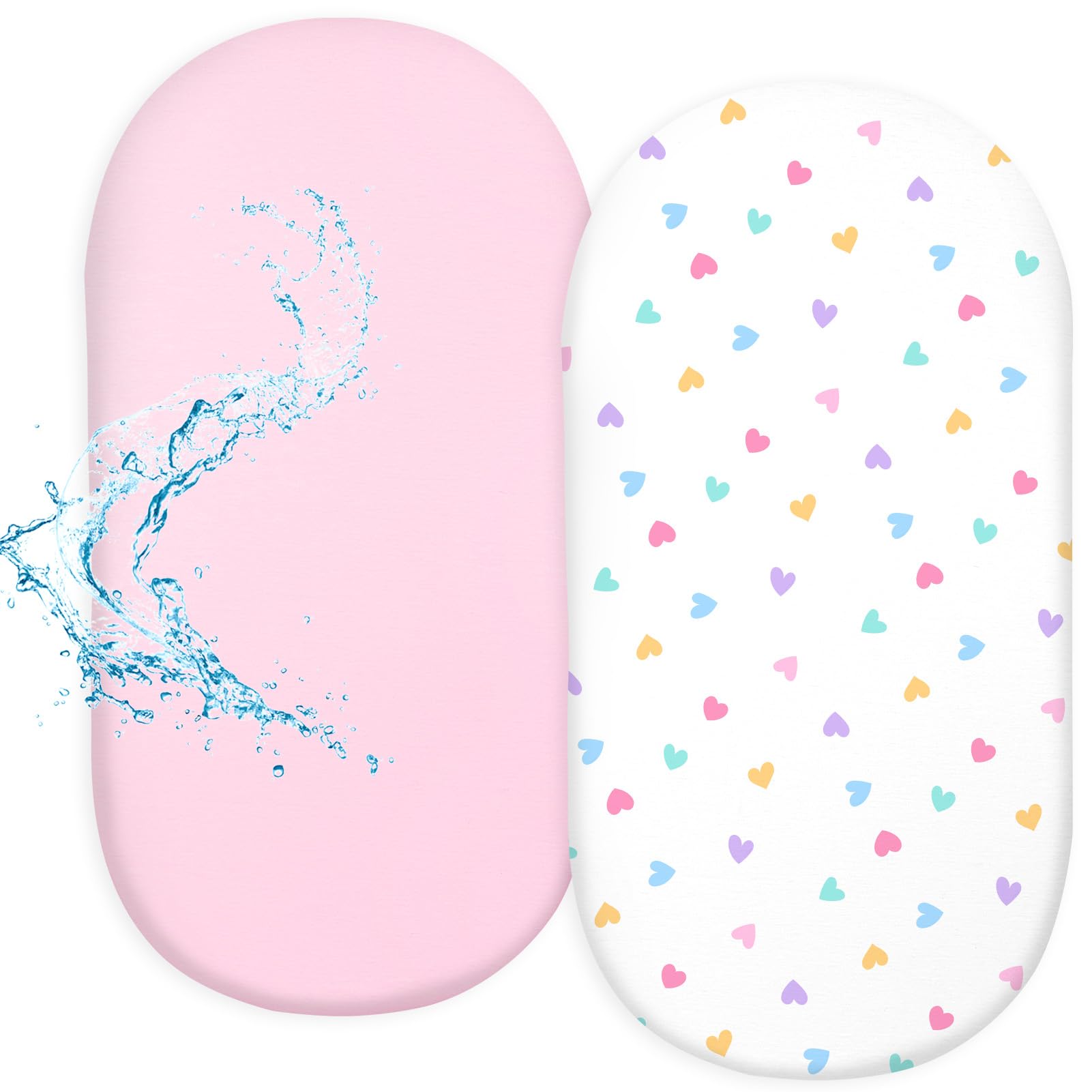 FIOBEE Baby Bassinet Sheets with waterproof layer for dry, comfortable naps.