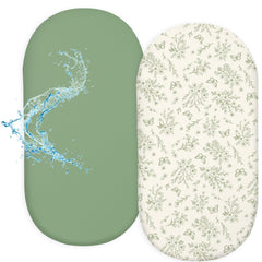 FIOBEE waterproof layer on baby bassinet sheet keeps crib dry and cozy.