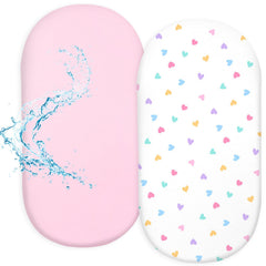 FIOBEE Baby Bassinet Sheets with waterproof layer for dry, comfortable naps.