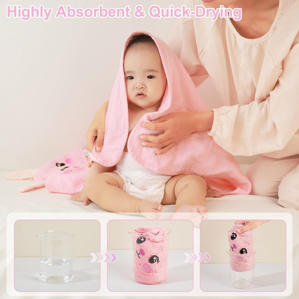 FIOBEE towel shown in swaddle/blanket-use scenario for versatility.