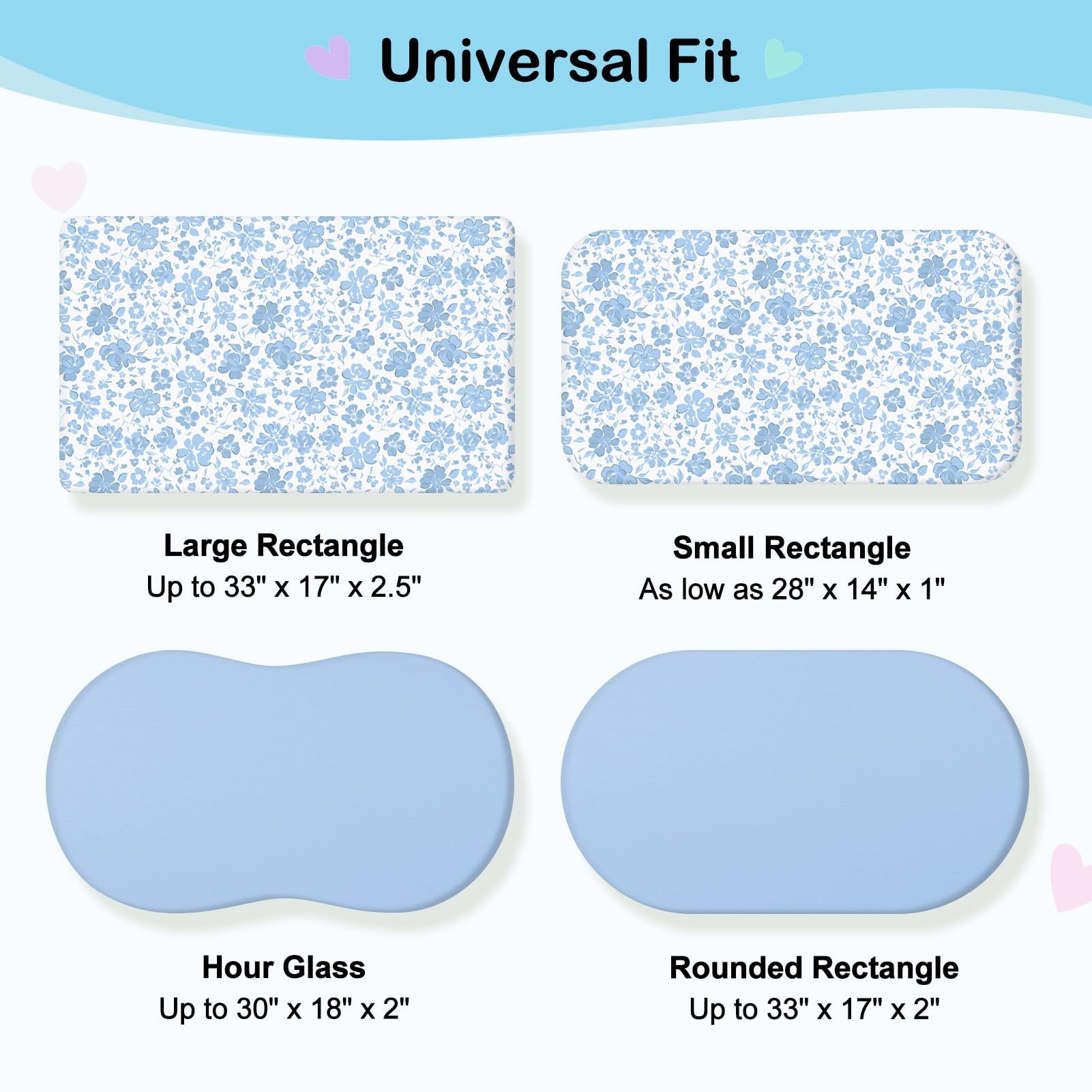 Fiobee sheets elastic edge provides secure, slip-free bassinet fit