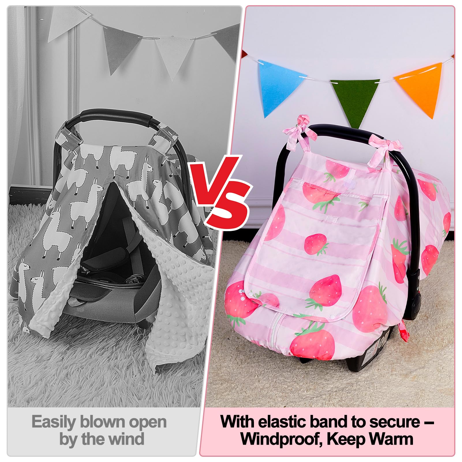 Fiobee car seat cover adjustable straps secure the seat