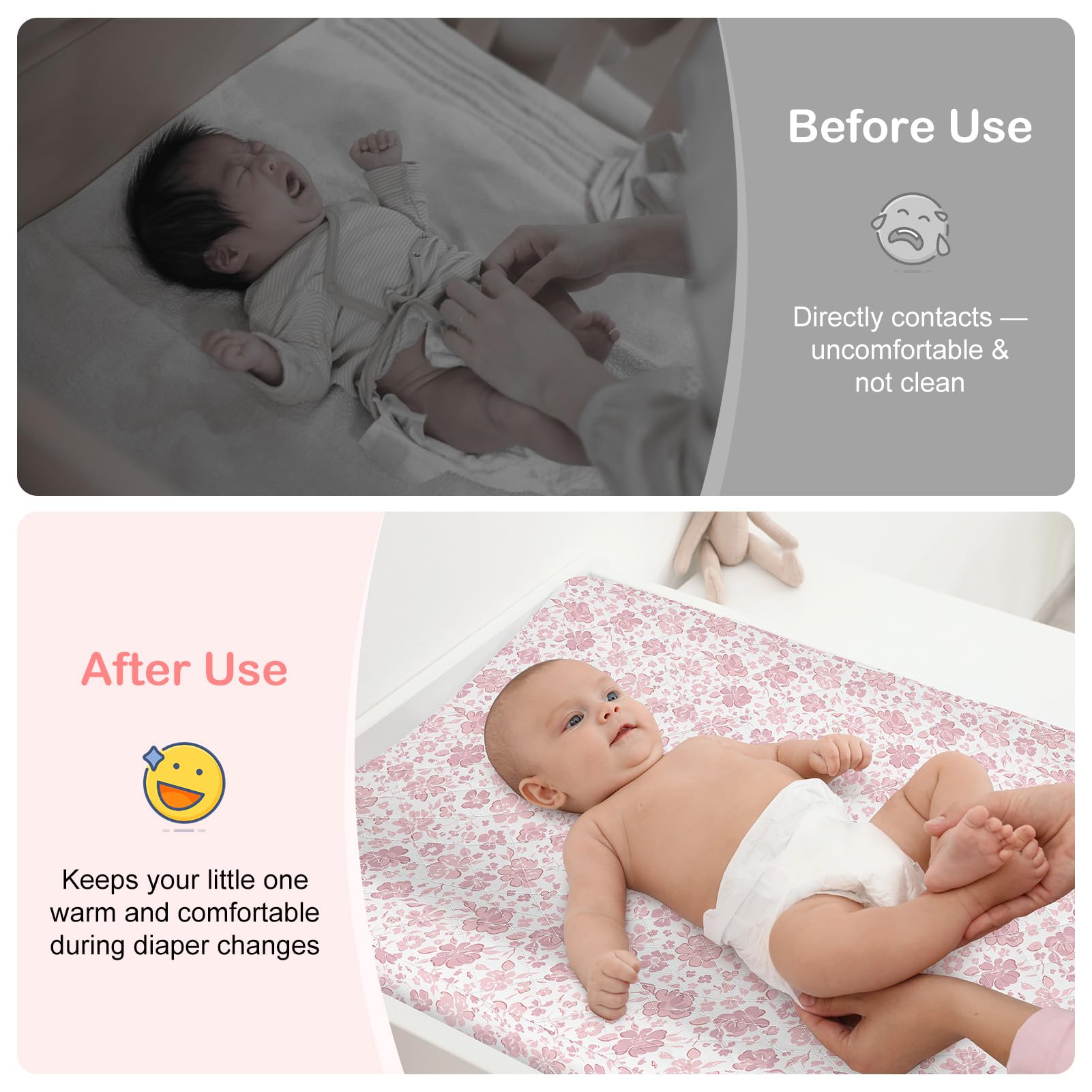 FIOBEE changing pad cover is machine washable for quick cleaning