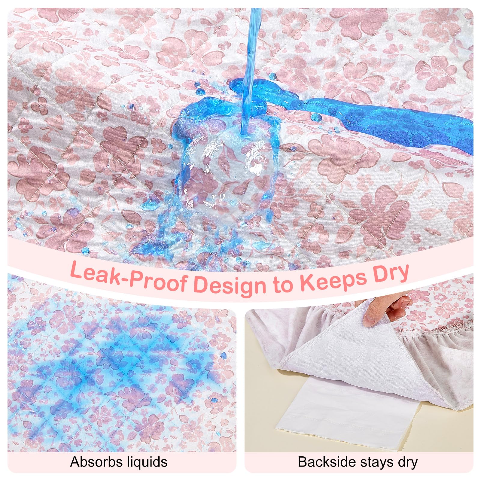 FIOBEE changing pad cover with secure-fit elastic edges prevents slipping
