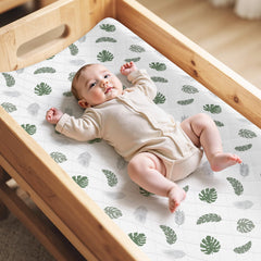 FIOBEE changing pad cover waterproof layer closeup demonstrates dry, mess-free changes