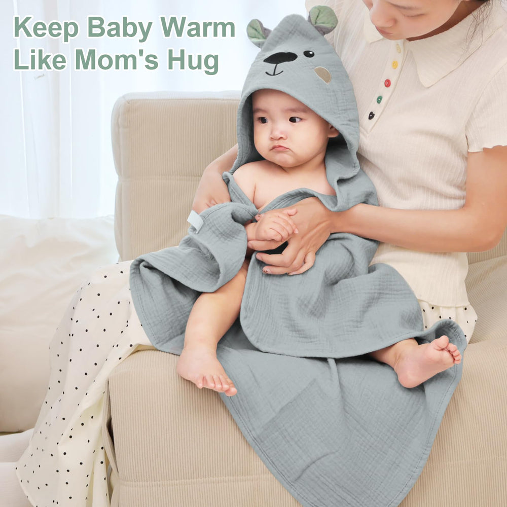 FIOBEE four-layer muslin towel offers strong absorbency without bulk