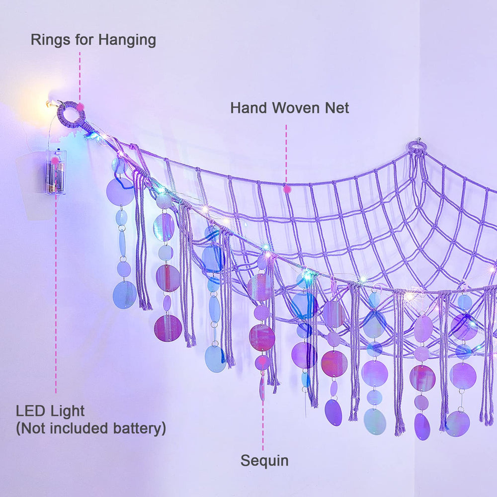 FIOBEE hammock with LED night light illuminates kids' room at night