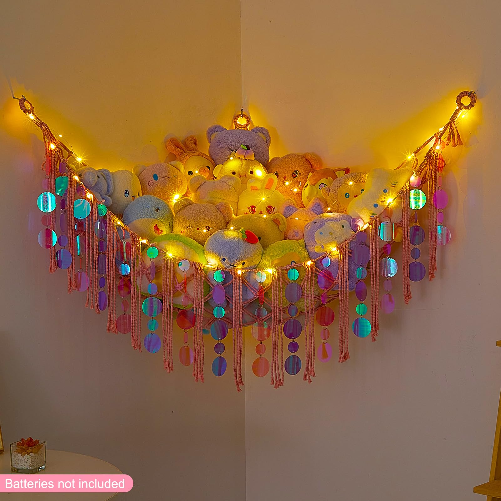 FIOBEE LED string light battery compartment close-up