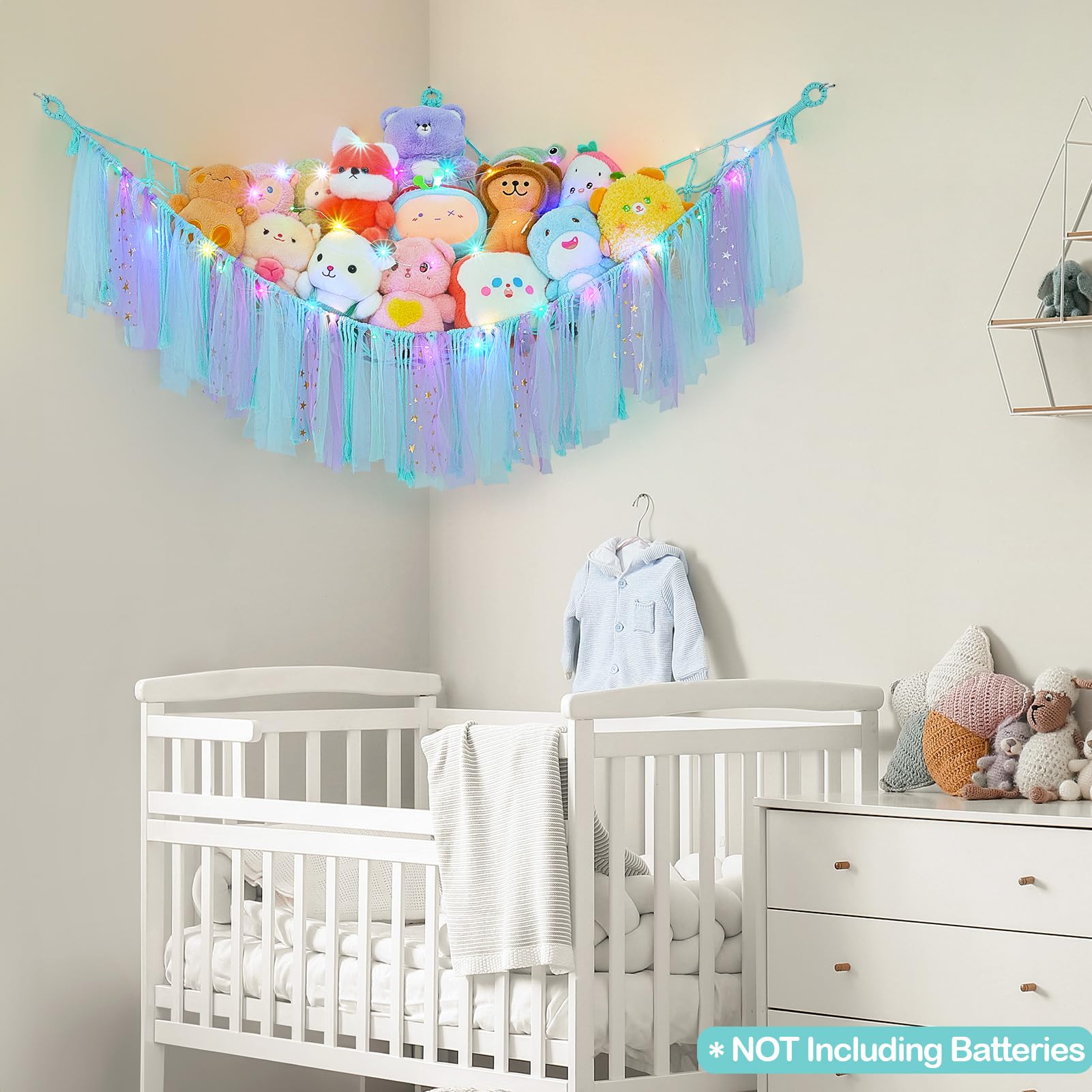 FIOBEE nursery corner decor demonstrates organized plush toy display