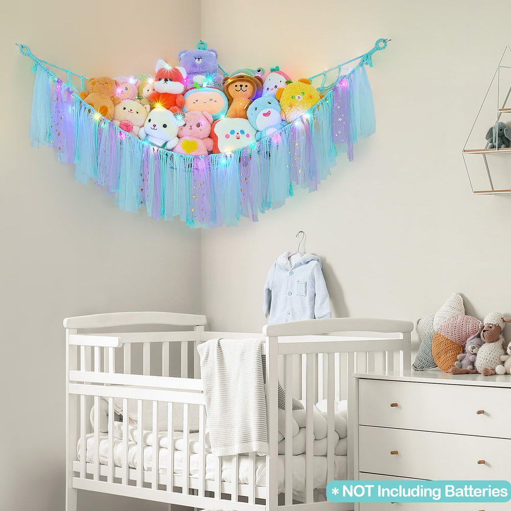 FIOBEE nursery corner decor demonstrates organized plush toy display