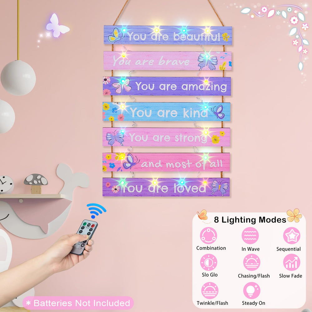 FIOBEE purple-butterfly-led-wall-art-4 ships with a remote for easy lighting control.