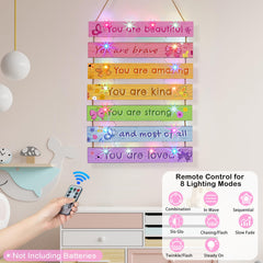 Fiobee seven-panel wood wall decor offers durable, fade-resistant color for kids' spaces