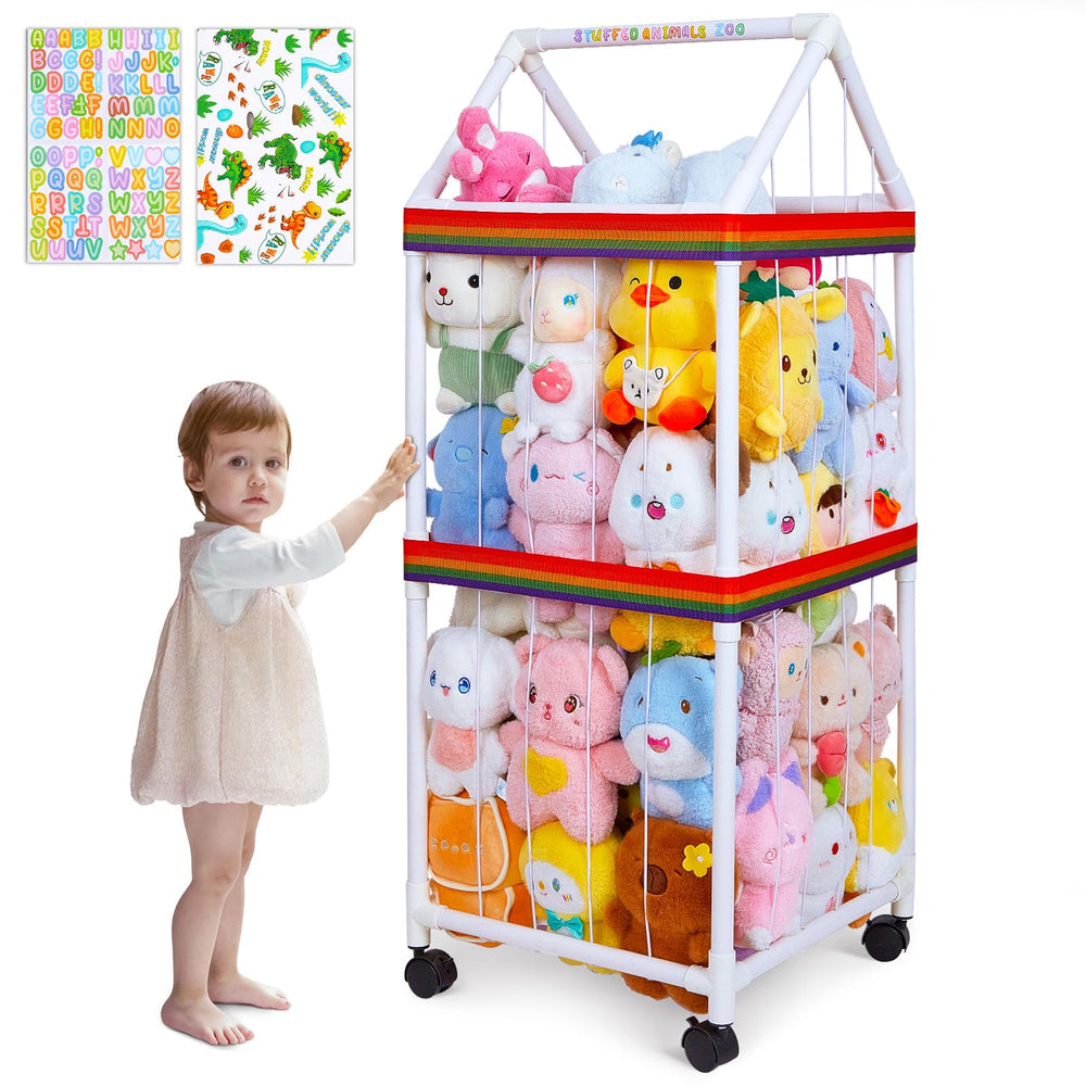 Fiobee stuffed animals storage house design enhances playful decor and organization.