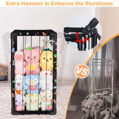 FIOBEE stuffed animals storage zoo assembly highlights sturdy PVC frame for lasting use