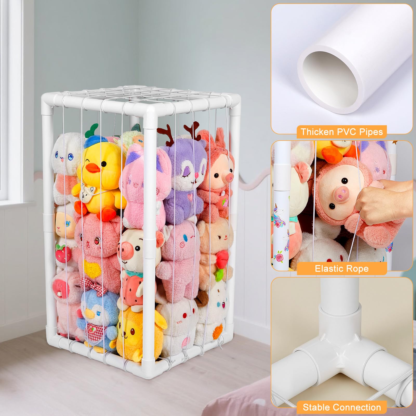 FIOBEE customization with alphabet stickers invites kids to personalize their plush zoo.