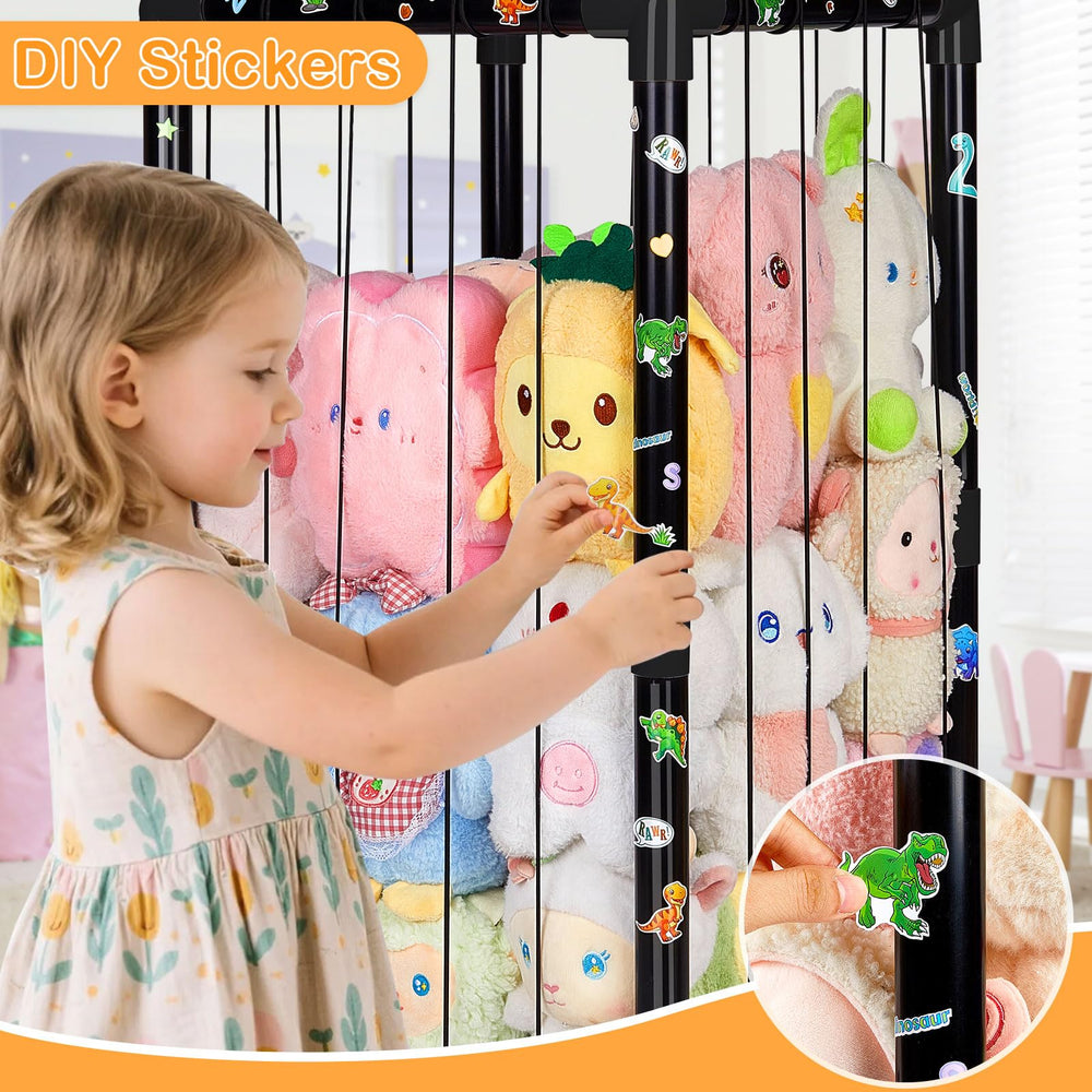 FIOBEE stuffed animals storage zoo DIY-ready with alphabet and sticker customization