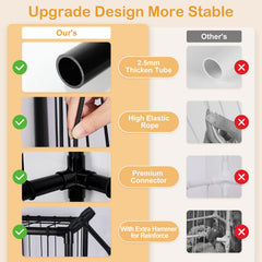 Fiobee elastic rope system prevents toys from falling and simplifies reorganization.
