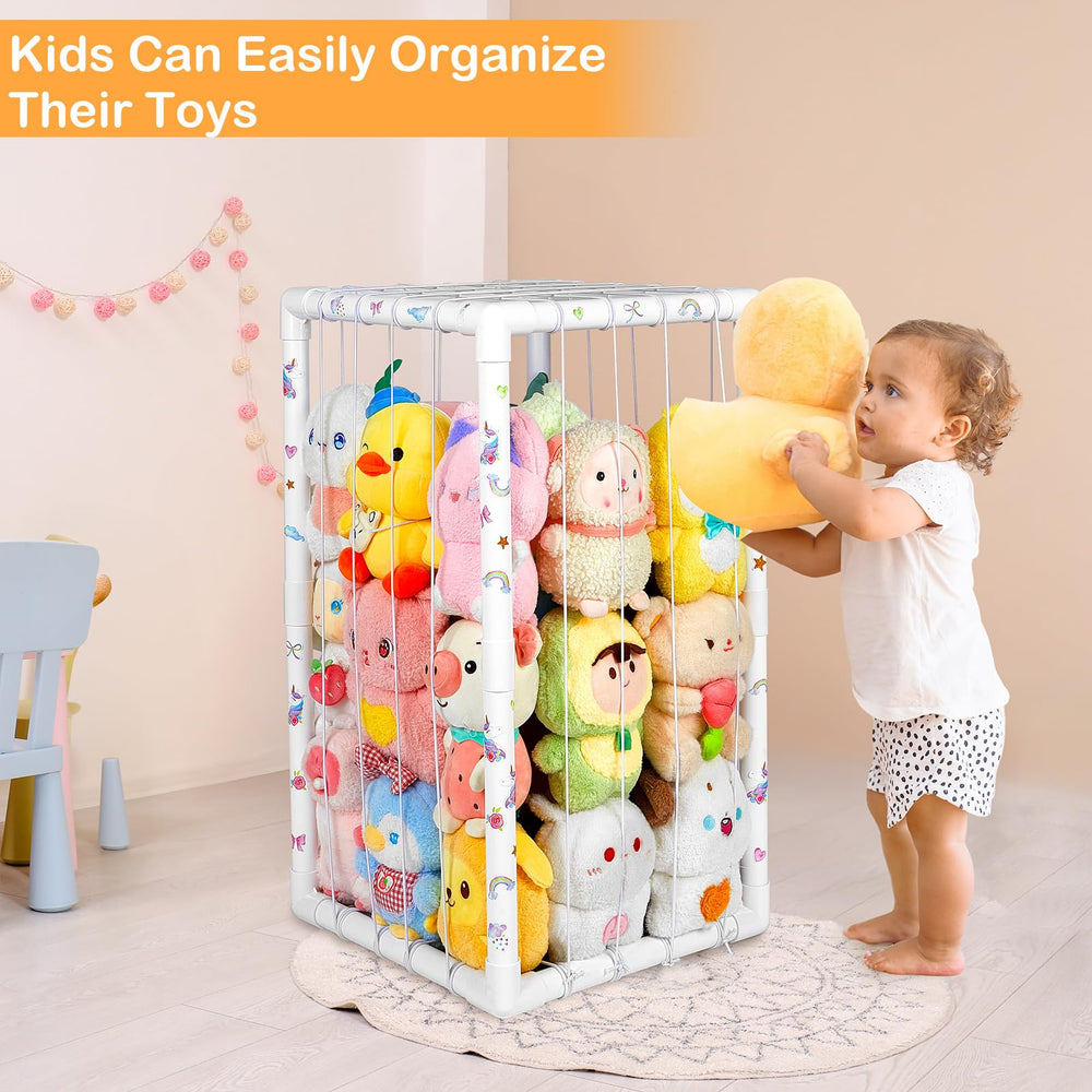 FIOBEE thick PVC construction resists wear and keeps plush toys neatly contained.