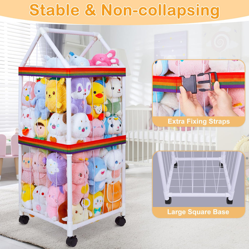 Fiobee zoo with wheels moves easily between rooms for cleanup.