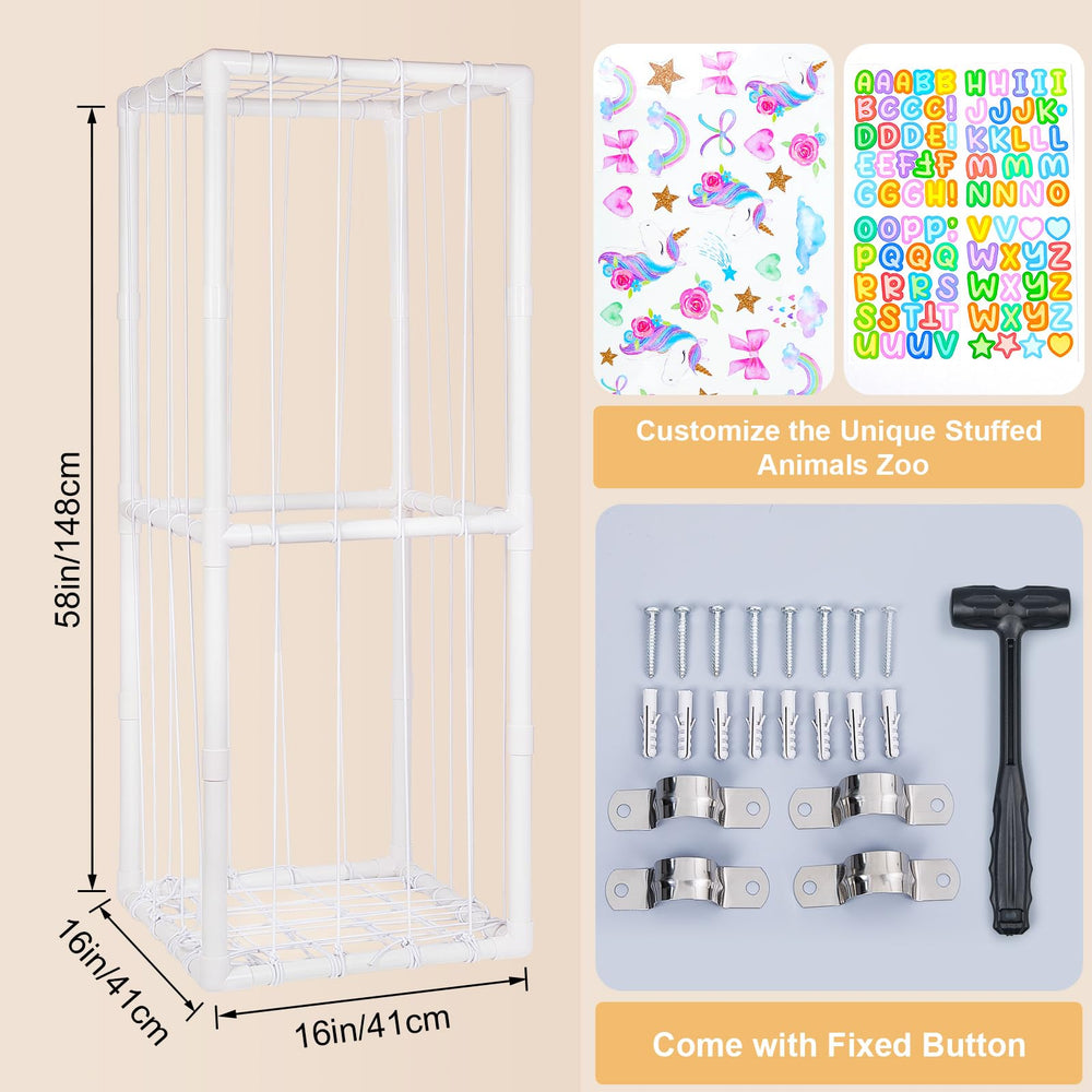 FIOBEE stuffed animals zoo DIY stickers invite kids to personalize storage.
