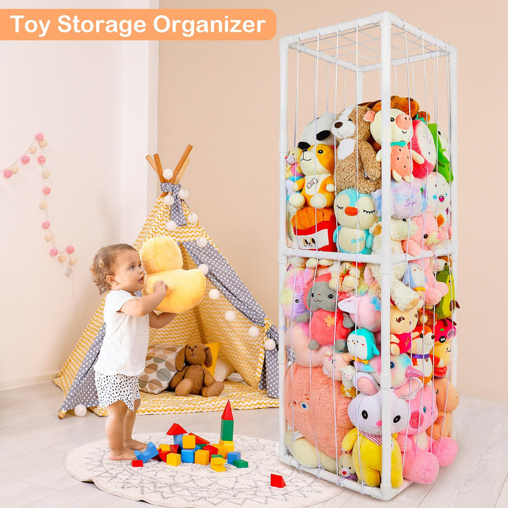 FIOBEE stuffed animals zoo in-use arrangement saving space and tidying rooms.