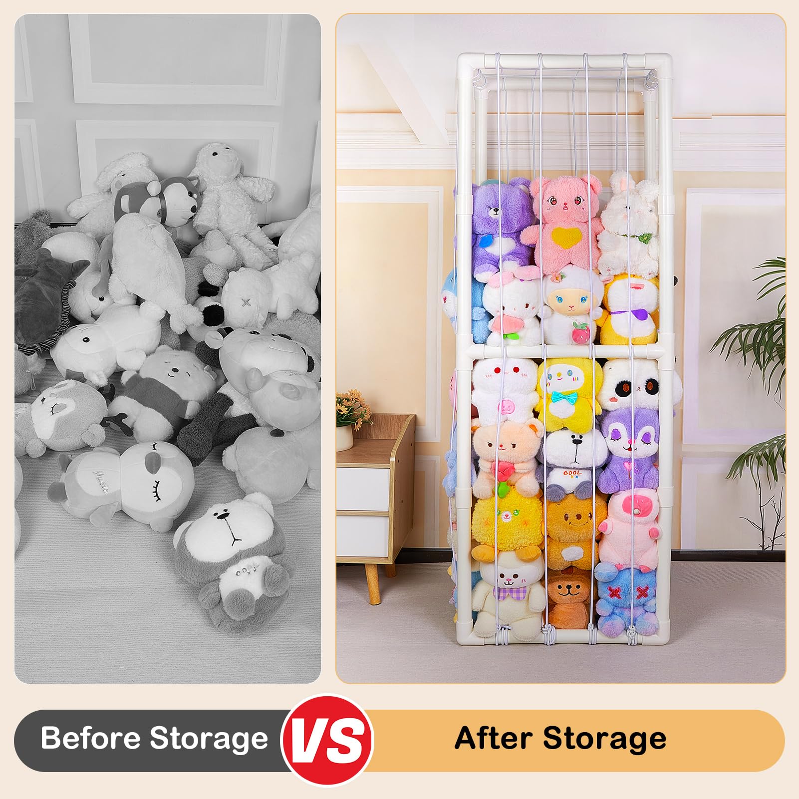 FIOBEE stuffed animals zoo playroom organization keeps floors clear.