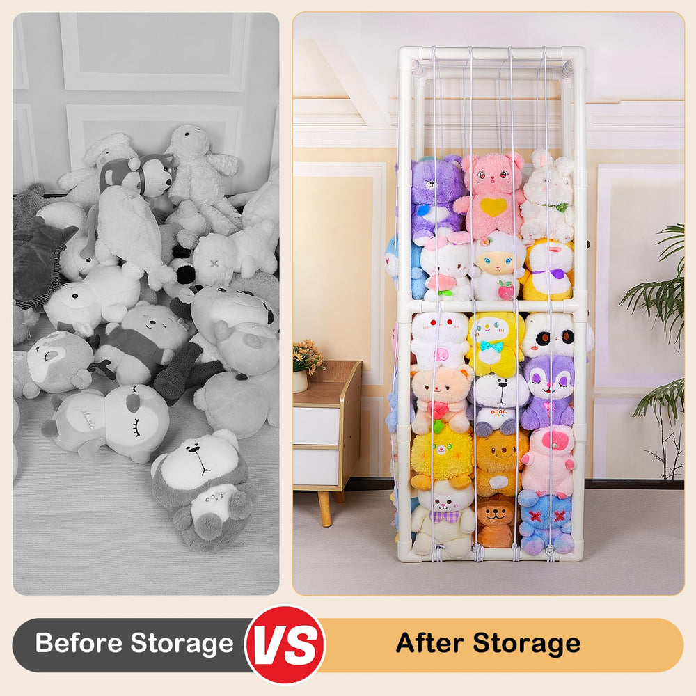 FIOBEE stuffed animals zoo playroom organization keeps floors clear.