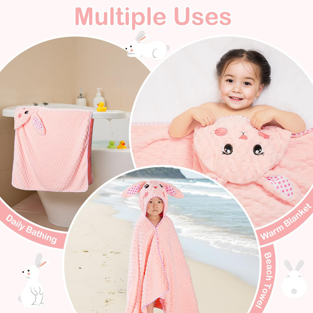 FIOBEE Pink Bunny hooded towel is a practical bath time gift for new parents