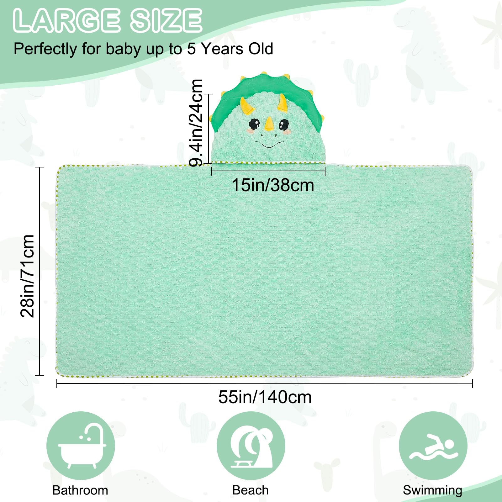 FIOBEE beach-ready towel on child shows large size ideal for outdoor use.