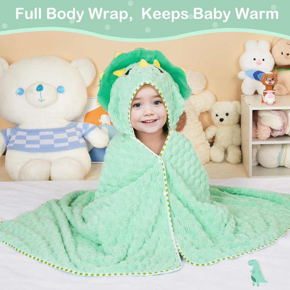 FIOBEE green dinosaur design closeup highlights adorable detail and cozy comfort.