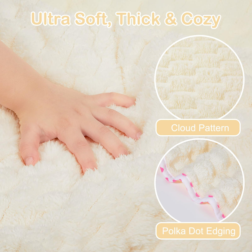 fiobee soft fleece towel close-up shows plush absorbent surface